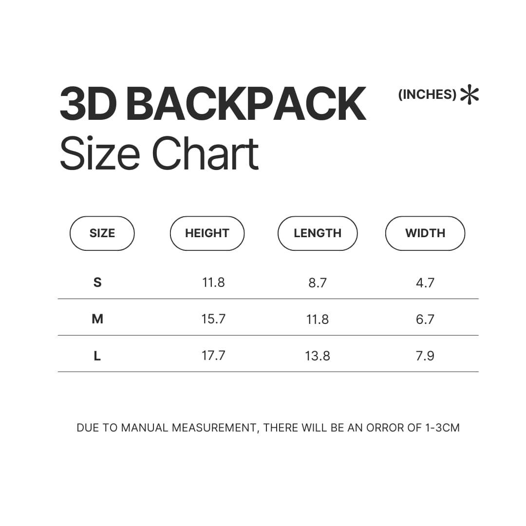 3D Backpack Size Chart - Enhypen Shop