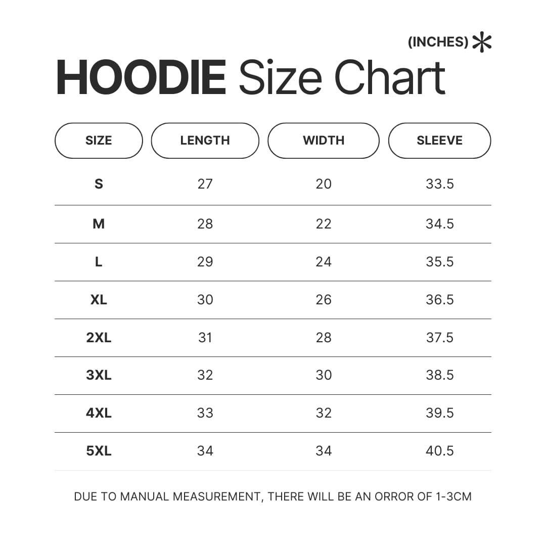 Hoodie Size Chart - Enhypen Shop