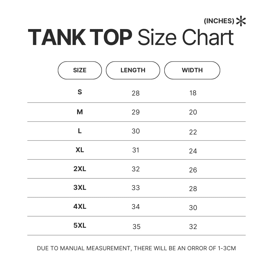Tank Top Size Chart - Enhypen Shop