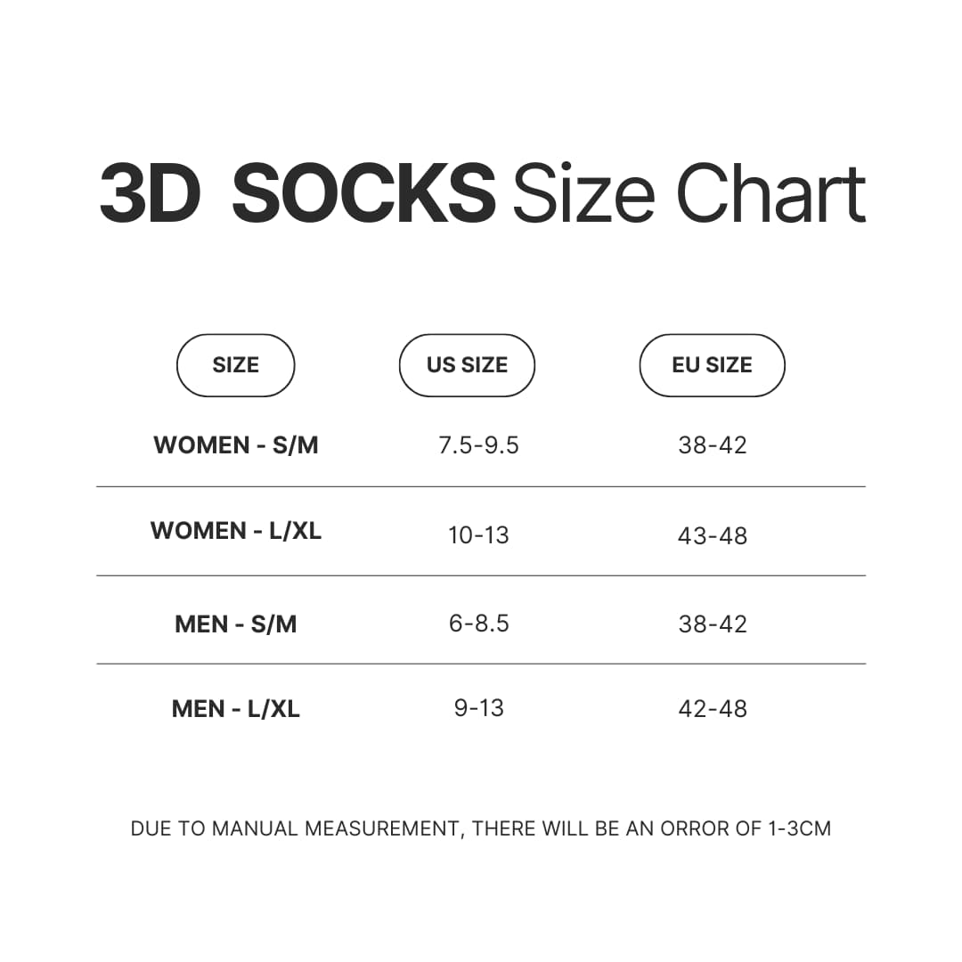 3D Socks Size Chart - Enhypen Shop