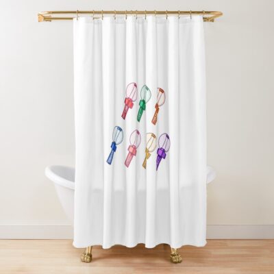 Lightsticks Color Coded Set Shower Curtain